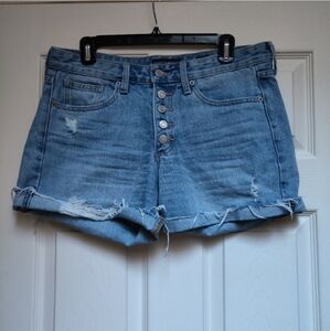 Lucky Brand Boyfriend Shorts Button Fly Size 6 Jean Shorts Distressed
